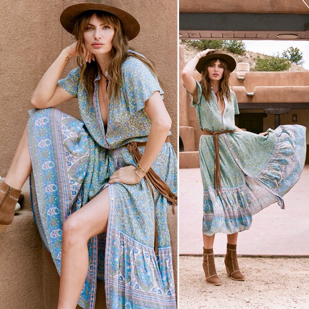 Spell and the Gypsy Collective Jade Floral Rayon Jasmine Dress